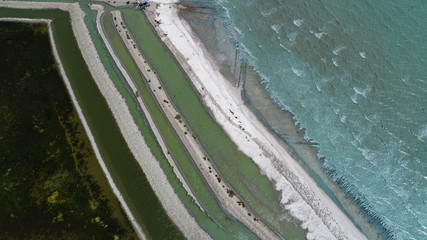 Bird eyes view Drone photography Coastline and sea landscape