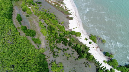Bird eyes view Drone photography Coastline and sea landscape
