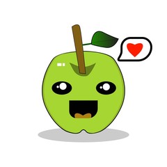 CUTE APPLE DESIGN VECTOR MASCOT, LAUGHING