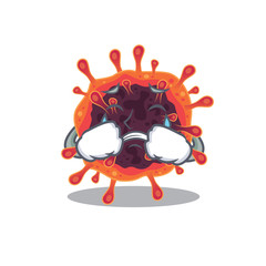 A Crying corona virus zone cartoon mascot design style