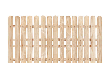 wooden fence isolated on white backgroundwith clipping path.