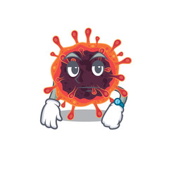 Corona virus zone on waiting gesture mascot design style