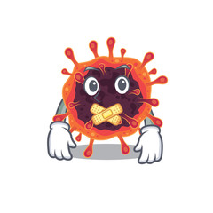 Corona virus zone mascot cartoon character design with silent gesture