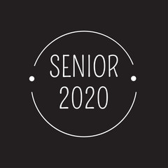 Senior 2020. Stylish graduation design for printing on t-shirts and hoodies.Vector illustration of a College, graduation logo for a holiday event or party. A graduate of the senior class of 2020