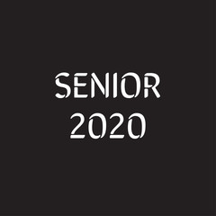 Fototapeta na wymiar Senior 2020. Stylish graduation design for printing on t-shirts and hoodies.Vector illustration of a College, graduation logo for a holiday event or party. A graduate of the senior class of 2020