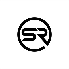 simple SR Letter vector logo design idea