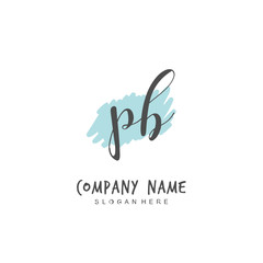 Obraz premium Handwritten initial letter P B PB for identity and logo. Vector logo template with handwriting and signature style.