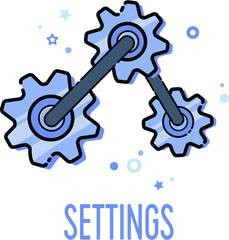 Fototapeta na wymiar Settings icon for web and mobile apps. Vector illustration.