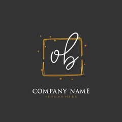 Handwritten initial letter O B OB for identity and logo. Vector logo template with handwriting and signature style.