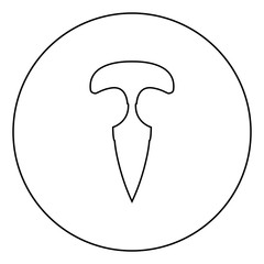 Knuckles knife icon in circle round outline black color vector illustration flat style image