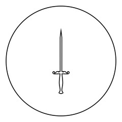 Stylet knife Stiletto icon in circle round outline black color vector illustration flat style image