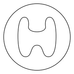 Thyroid gland Goiter Human organ Anatomy of people icon in circle round outline black color vector illustration flat style image