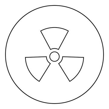 recommend clip art: Radioactivity Symbol Nuclear sign icon in circle round outline black color vector illustration flat style image
