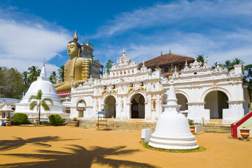 View of the old Buddhist temple Wewrukannala Buduraja Maha Viharaya. Dikwella, Sri Lanka
