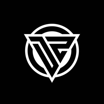 DZ logo with negative space triangle shape and circle rounded