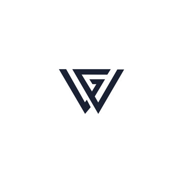 Initial letter wg logo or gw logo vector design templates