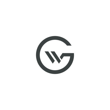 Initial letter wg logo or gw logo vector design templates