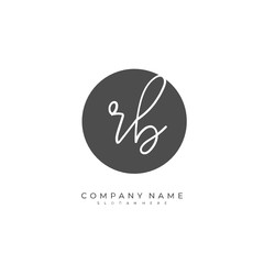 Handwritten initial letter R B RB for identity and logo. Vector logo template with handwriting and signature style.