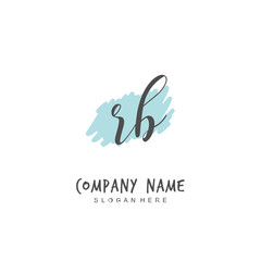Fototapeta premium Handwritten initial letter R B RB for identity and logo. Vector logo template with handwriting and signature style.