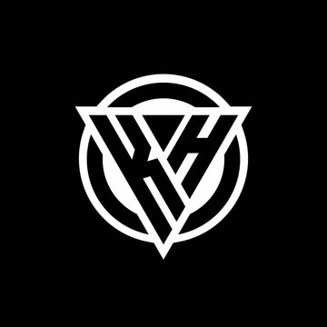 KH logo with negative space triangle shape and circle rounded