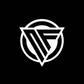 NF logo with negative space triangle shape and circle rounded