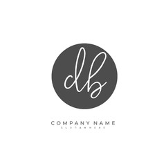 Handwritten initial letter D B DB for identity and logo. Vector logo template with handwriting and signature style.