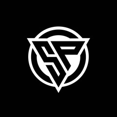 SP logo with negative space triangle shape and circle rounded