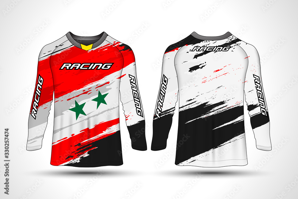 Canvas Prints Long sleeve t-shirt sport motorcycle, motocross, mtb jersey