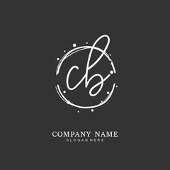 Handwritten initial letter C B CB for identity and logo. Vector logo template with handwriting and signature style.