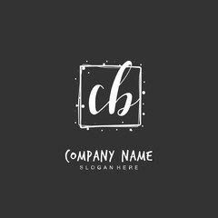 Handwritten initial letter C B CB for identity and logo. Vector logo template with handwriting and signature style.