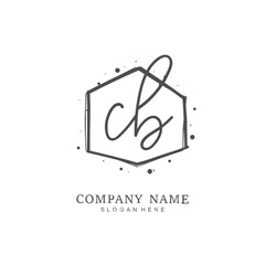 Handwritten initial letter C B CB for identity and logo. Vector logo template with handwriting and signature style.