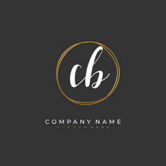 Handwritten initial letter C B CB for identity and logo. Vector logo template with handwriting and signature style.