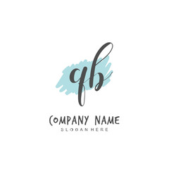 Handwritten initial letter Q B QB for identity and logo. Vector logo template with handwriting and signature style.