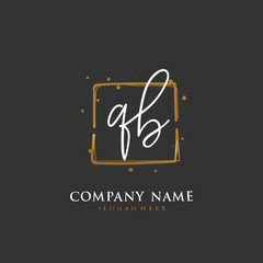 Handwritten initial letter Q B QB for identity and logo. Vector logo template with handwriting and signature style.