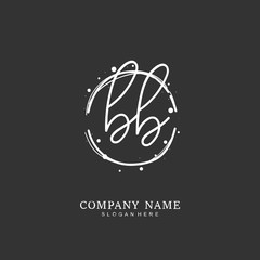 Handwritten initial letter B BB for identity and logo. Vector logo template with handwriting and signature style.