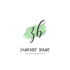 Handwritten initial letter Z B ZB for identity and logo. Vector logo template with handwriting and signature style.
