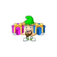 Funny face cartoon design of basbousa with tongue out