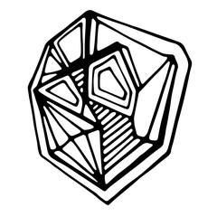 Geometric vector element on a white background. Element created from lines. Use for poster, illustration, template design, advertising, print design and textiles. Vector illustration eps10