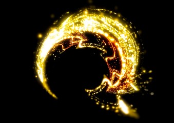 渦巻く抽象的な光の矢印