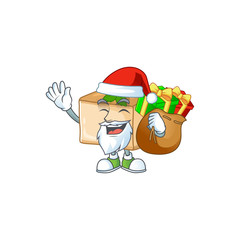 Obraz premium Basbousa Cartoon character of Santa with box of gift