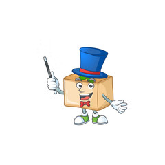 Charming basbousa cartoon design performance as a Magician style