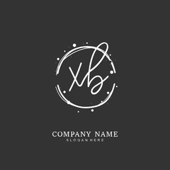  Handwritten initial letter X B XB for identity and logo. Vector logo template with handwriting and signature style.