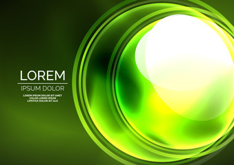 Glowing neon shiny transparent bubbles, glass circles or bio cell concept. Techno futuristic vector abstract background For Wallpaper, Banner, Background, Card, Book Illustration, landing page