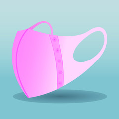 3D medical mask vector icon. Medical mask for protection against diseases and infections.