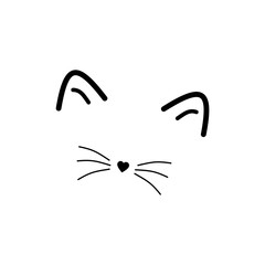 Cat face icon isolated on white background 