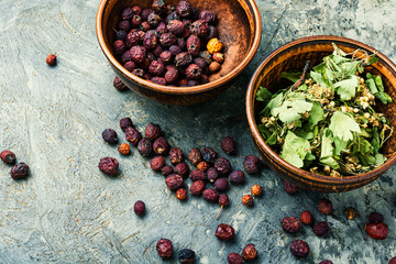 Haw in herbal medicine.