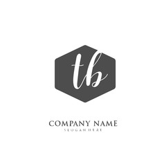 Handwritten initial letter T B TB for identity and logo. Vector logo template with handwriting and signature style.