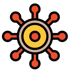 Obraz premium Virus or Bacteria vector illustration, filled style icon