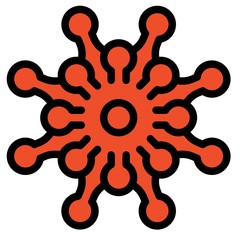 Virus or Bacteria vector illustration, filled style icon