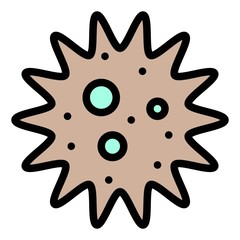 Amoeba or Bacteria vector illustration, filled style icon